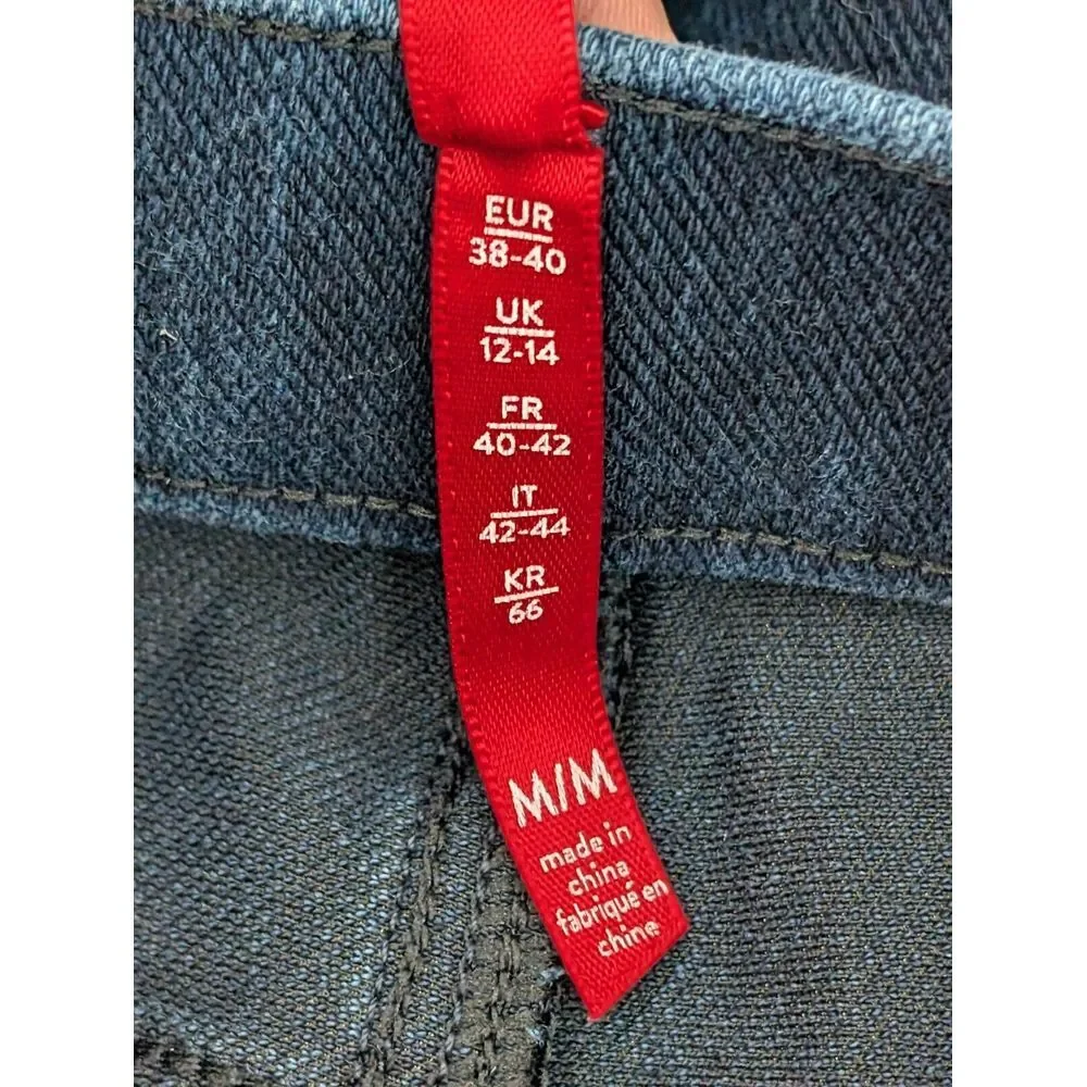 Spanx Jean-ish Ankle Leggings Blue Stretch‎ Denim 20018R Women's Size Medium